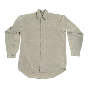Arrow - Men's Button Up - 70% Rayon 30% Polyester Tan Brown 15.5 - 34/35